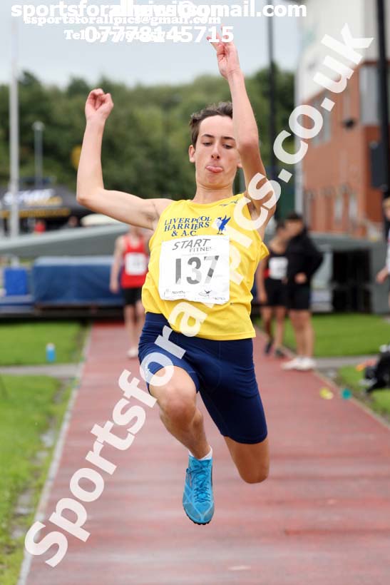 Boys under-15s long jump, Northern Under-17s/U-15s and U13s Champs, Leigh Sports Village, Leigh. Photo: David T. Hewitson/Sports for All Pics